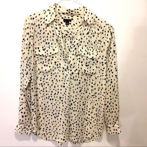 Ann Taylor blue animal print blouse